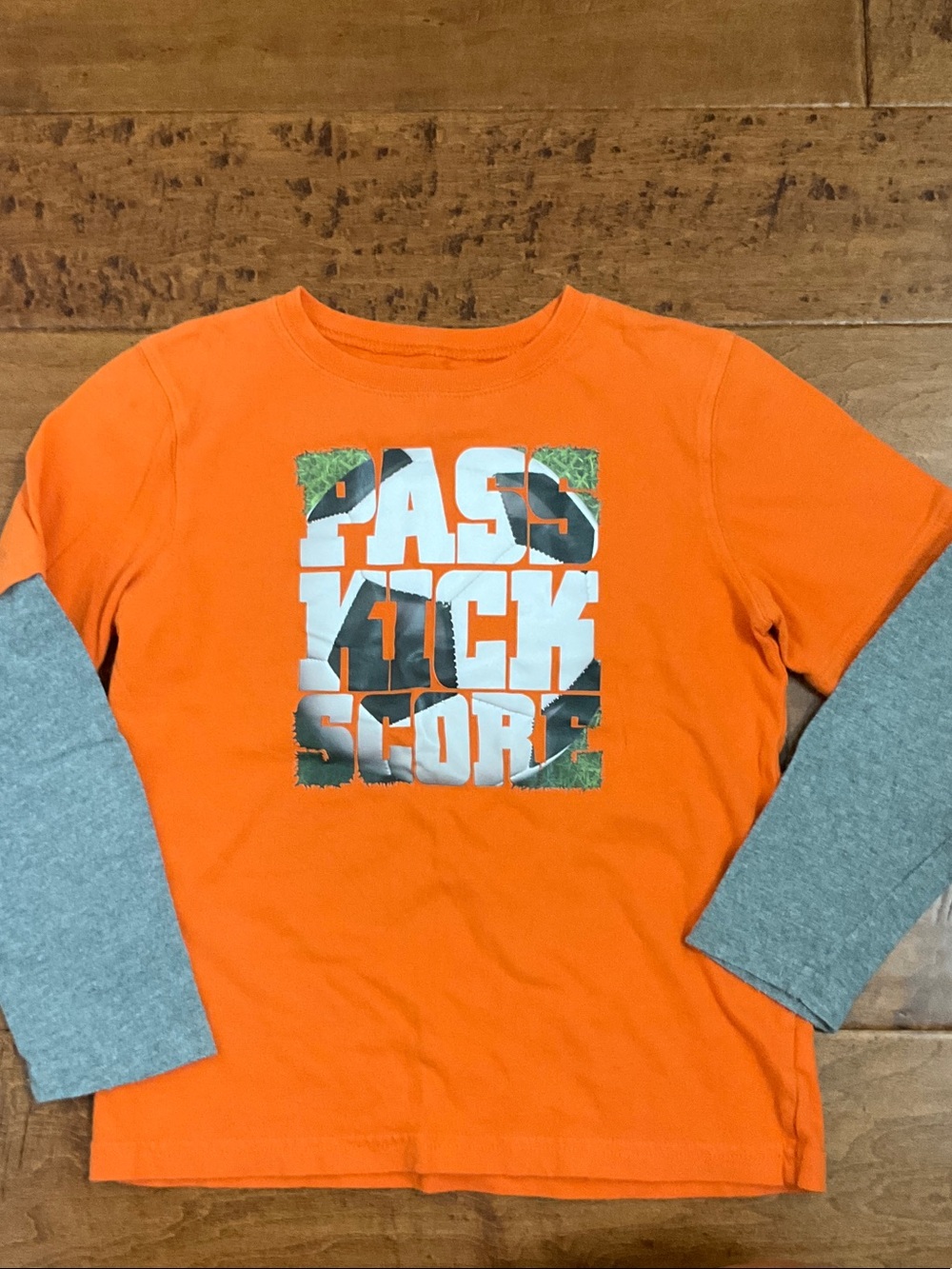 jumping beans Orange Layered-Look Long Sleeve Tee with Gray Sleeves